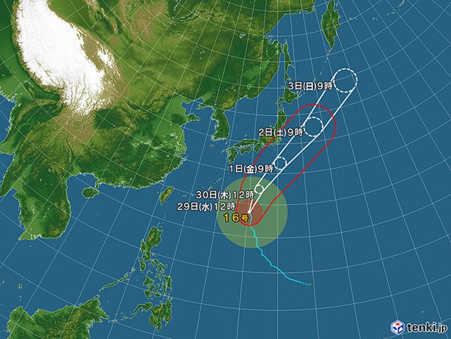 台風16号_天気図