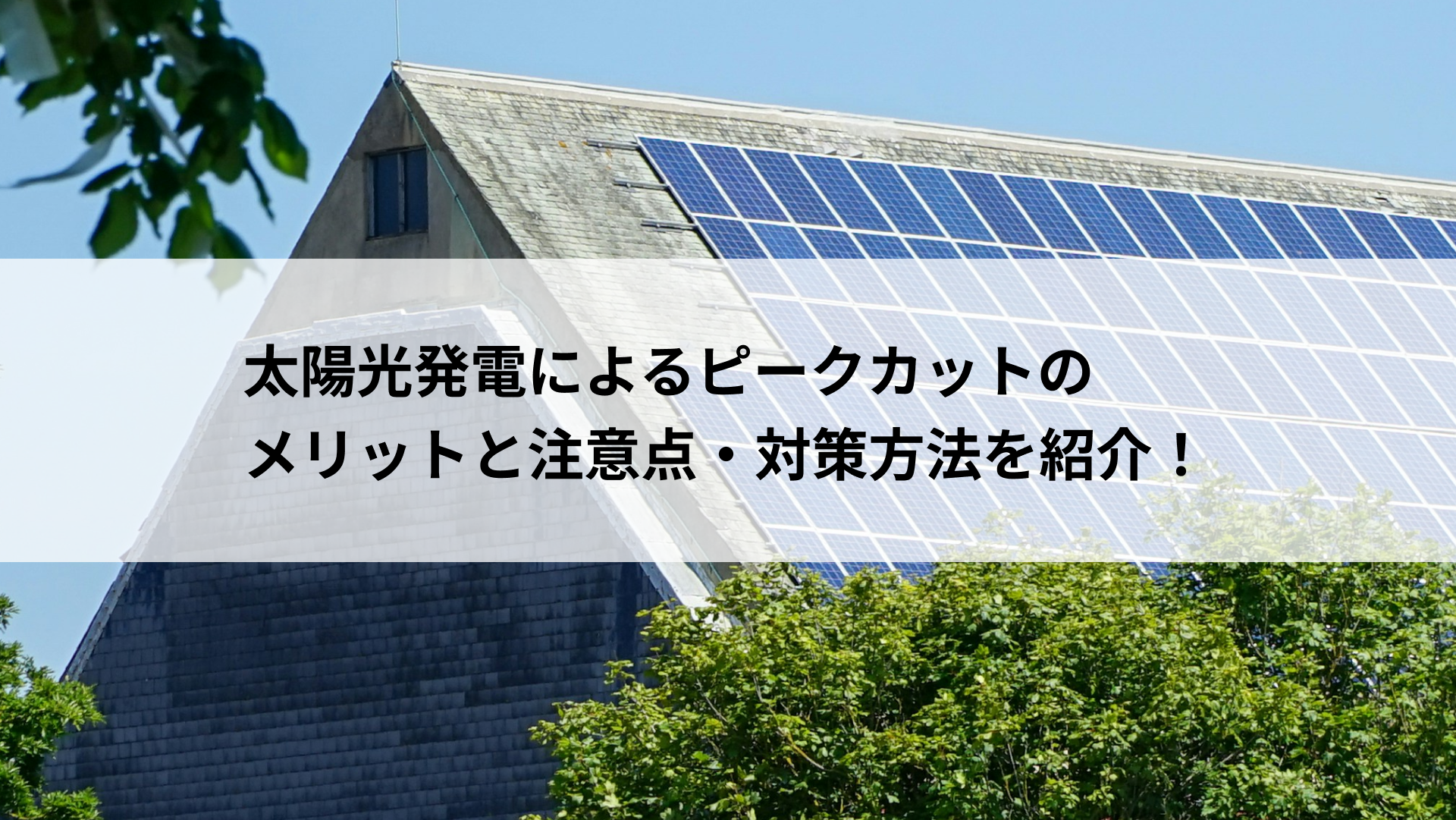 太陽光発電 ピークカット